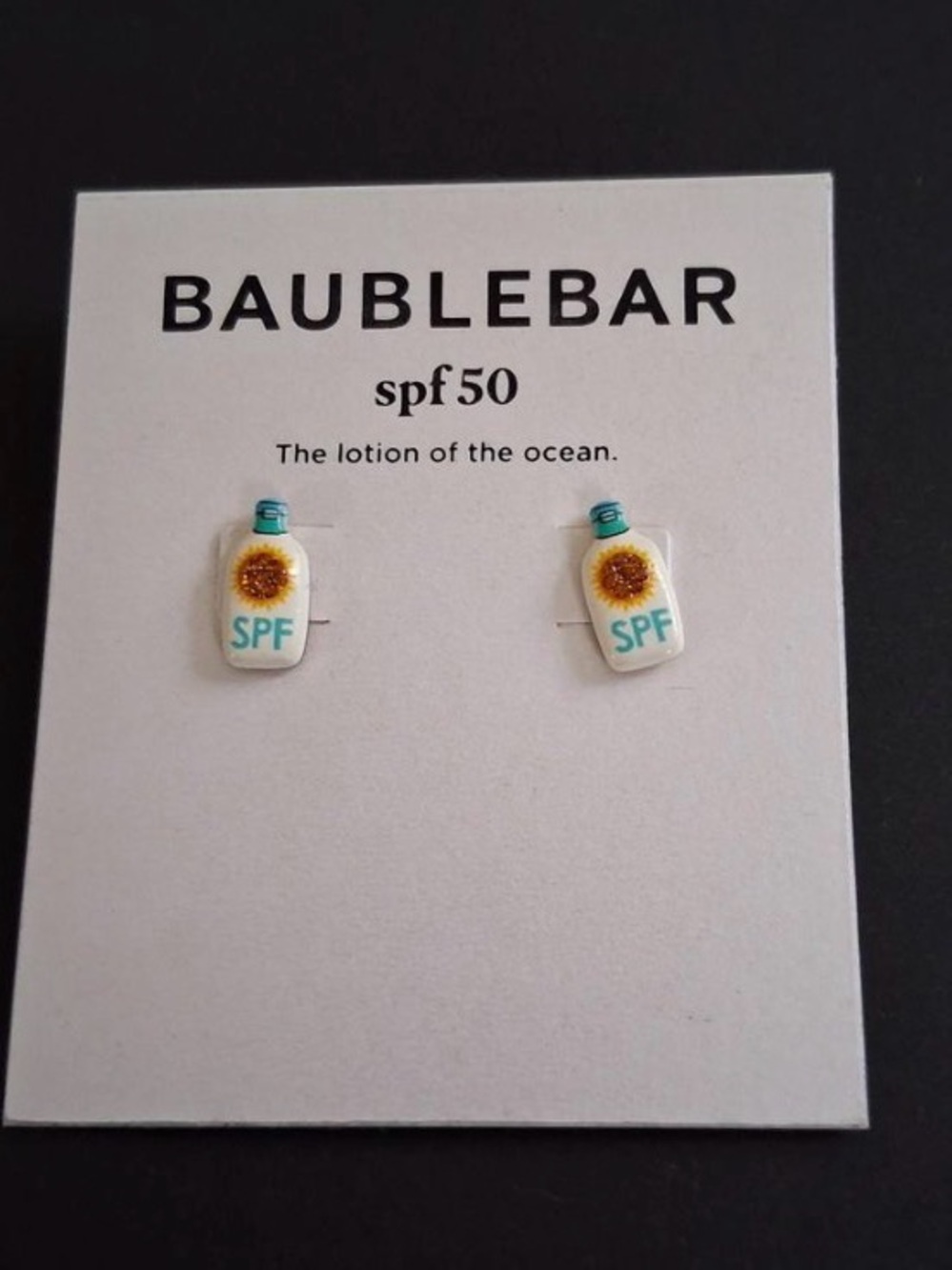 BaubleBar SPF Bottle Stud Earrings